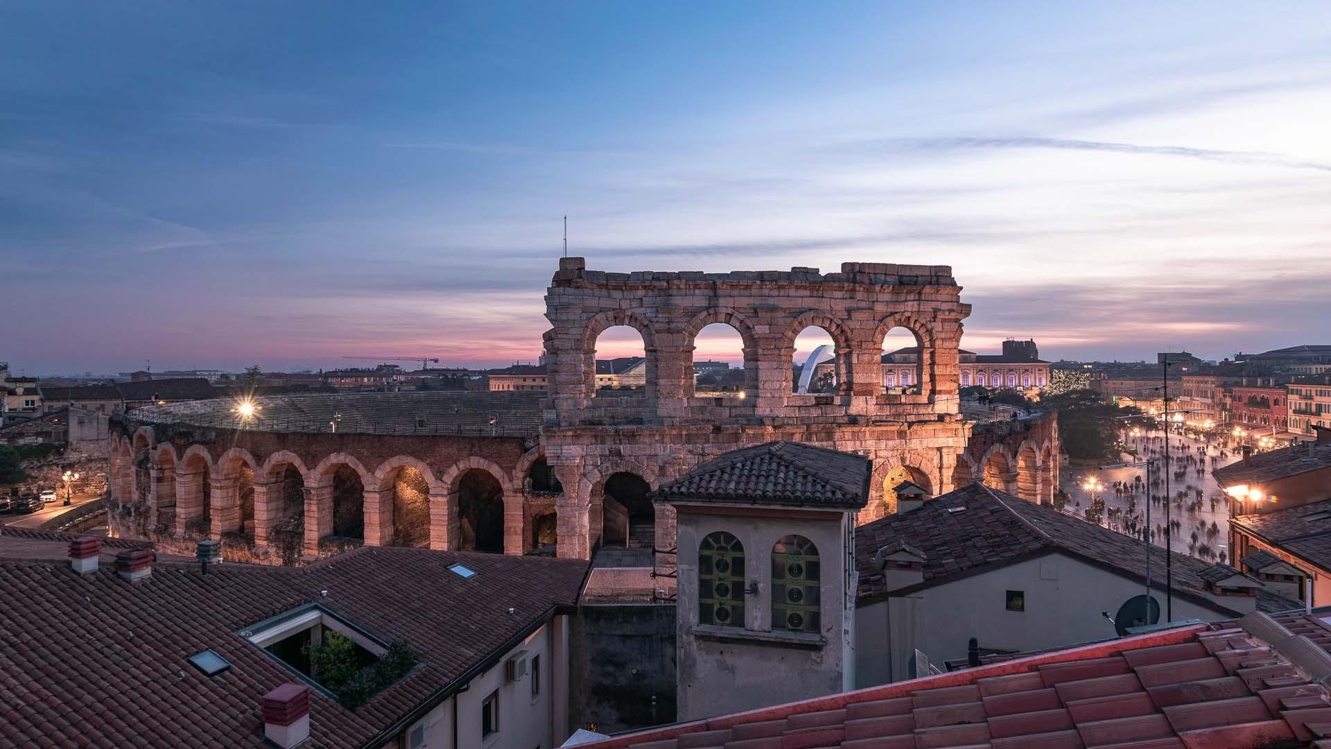 Arena di Verona i skumringen